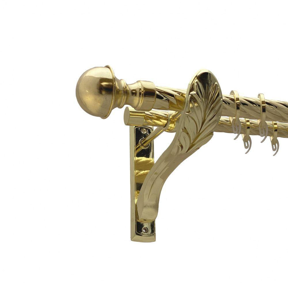 Карниз Orvit Бостон металевий дворядний ретро скручена труба кільце фасонне металеве Золото 25\19 мм 200 см (00-00010952) Львів - фото 1