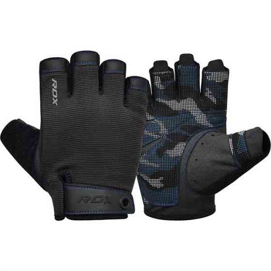 Перчатки для фітнесу RDX T2 Half Blue PLUS-XL Кам'янське