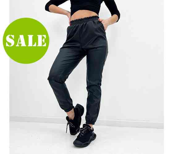 Штани-джогери з екошкіри "Bennett" оптом | Батал | Розпродаж моделі Київ