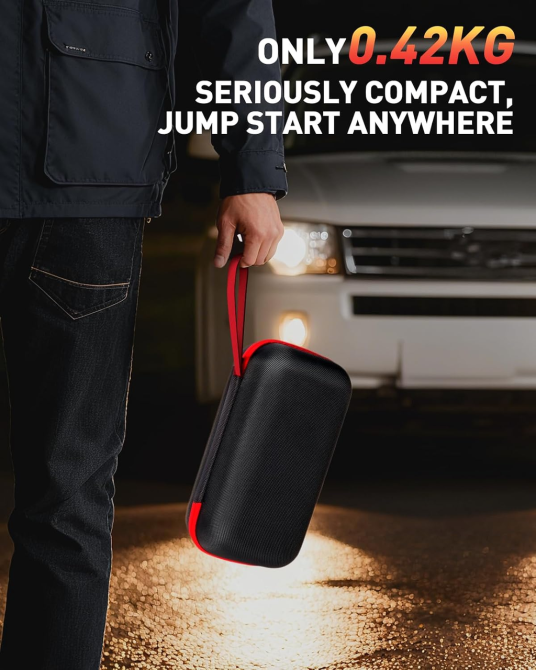 Уцінка Пусковий пристрій NHOVIN 4000A 4-в-1, 12 В, 20000 мАг, бустер для авто, Power Bank, LED, бензин 7,5 л, дизель 5 л Київ - фото 8