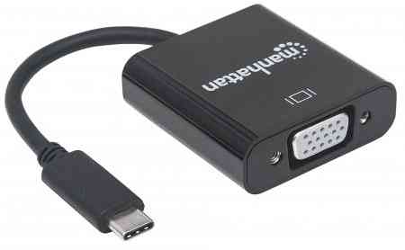 Перехідник USB 3.1 Type-C --> VGA (F), Manhattan чорний Вінниця