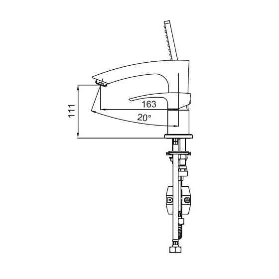 Змішувач для ванни Koer KB-43007-01 хром на 3 отвори (KR3452) Харків
