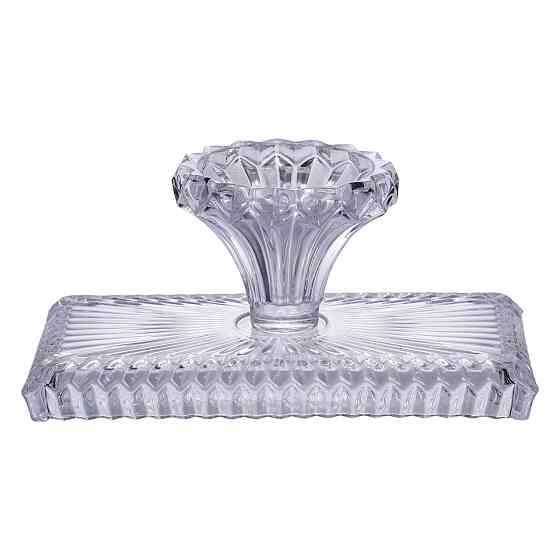 Yiwu Тортівниця прямокутна на ніжці 28.5×15×13 (см) скляна підставка для торта, капкейків, тіст Коломия