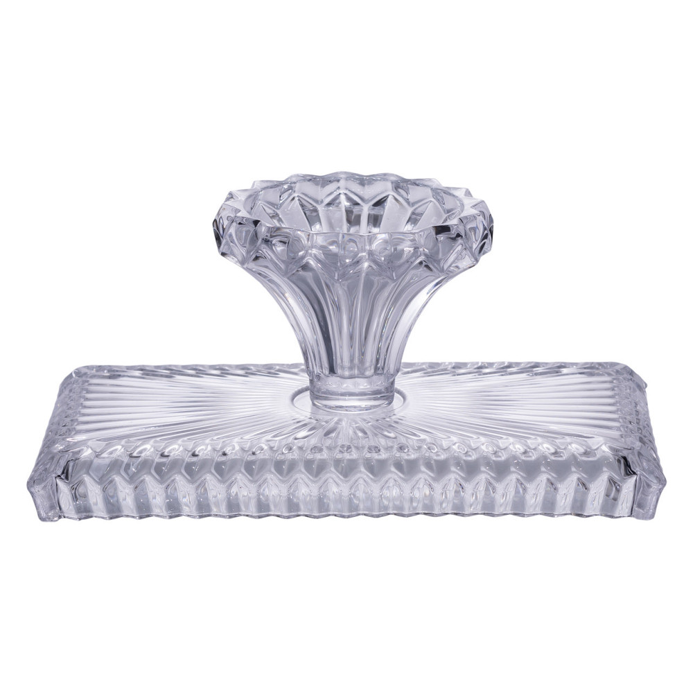 Yiwu Тортівниця прямокутна на ніжці 28.5×15×13 (см) скляна підставка для торта, капкейків, тіст Коломия - фото 2