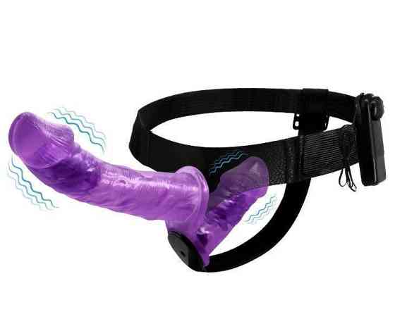 Страпон з вібрацією з 2-ма вібромоторами ULTRA PASSIONATE HARNESS STRAP-ON, BW-022060-1 Sex Aura Київ