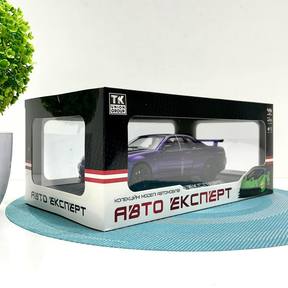 Машинка металева Авто Експерт Nissan GT-R 1:24 світло/звук відчиняються двері капот багажник Фіолетова (1990-21) Чернигов - изображение 7