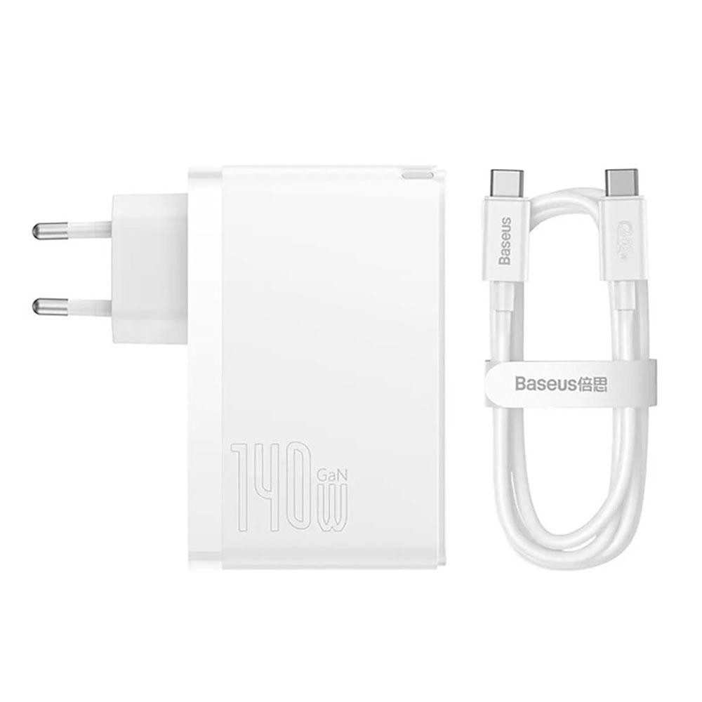 Мережевий зарядний пристрій з кабелем Baseus GaN5 Pro Fast Charger 2C+U 140W EU White (Superior Series Charging Data Cable Type-C Київ - фото 7