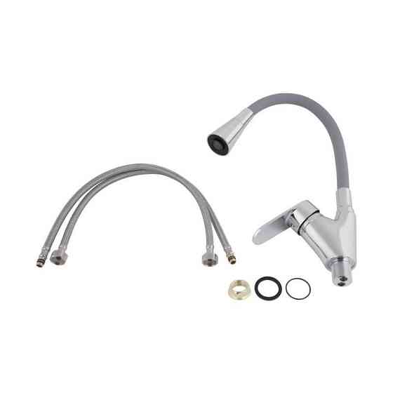 Смеситель для кухни с гибким изливом Lidz Tani 007F3 (k40) LDTAN007F3GCR31869 Chrome/Grey Харьков