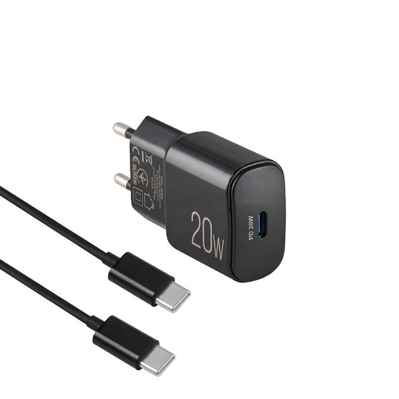 Сетевое зарядное устройство Brevia ePower PD20W + кабель USB-C to USB-C 1м черный Львов - изображение 2