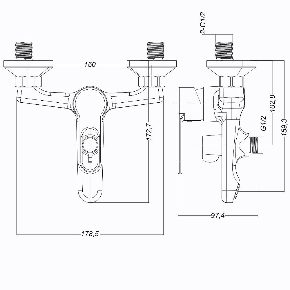 Змішувач для ванної  Globus Lux Dolly GLD-0102N Тернопіль - фото 8
