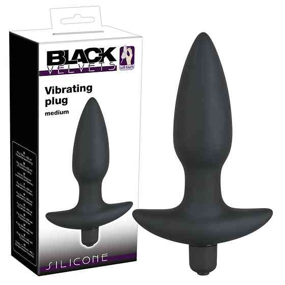 Анальна пробка - Black Velvet Vibrating Plug Medium Sex Aura Київ