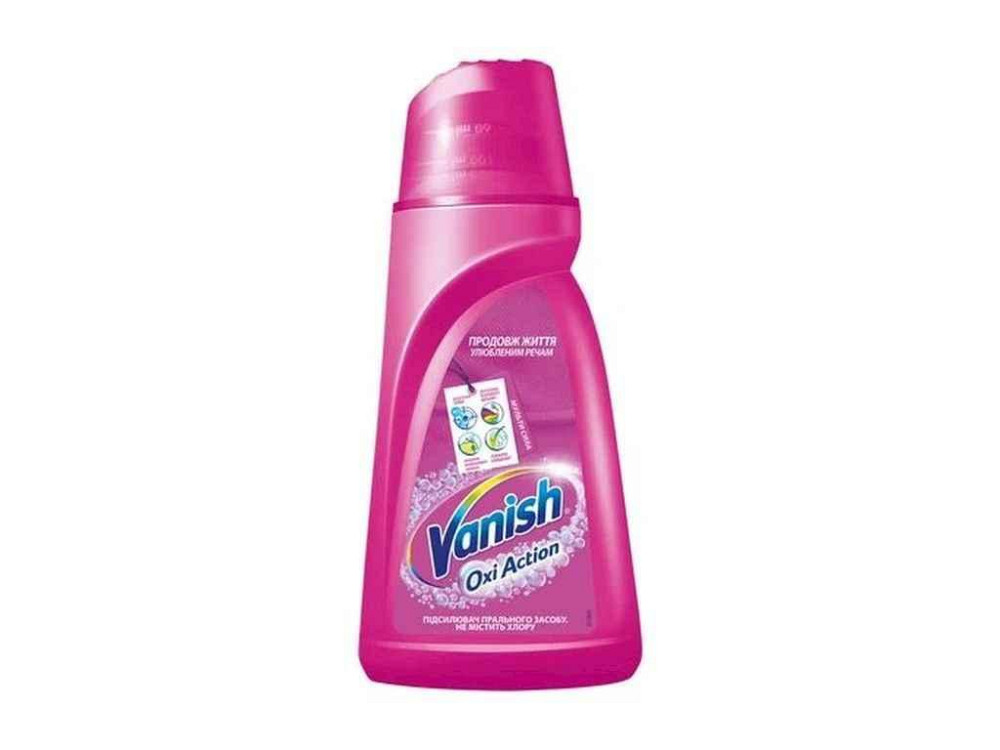 Плямовивідник рідкий для тканин Oxi Action ІНТЕЛЕКТ PLUS PINK 1л ТМ Vanish Київ - фото 1