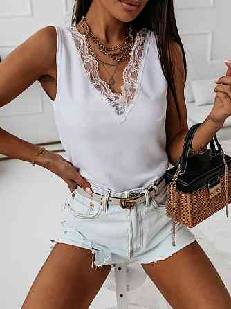 Літня блуза з глибоким декольте "Gloria" оптом | Норма і батал Білий, 50-52 Київ