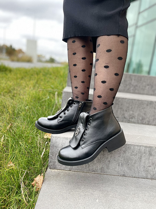 Injers Черевики жіночі INJERS чорні натуральна шкіра висота 13см (4007) 37р.38р.39р.40р. Коломия - фото 7