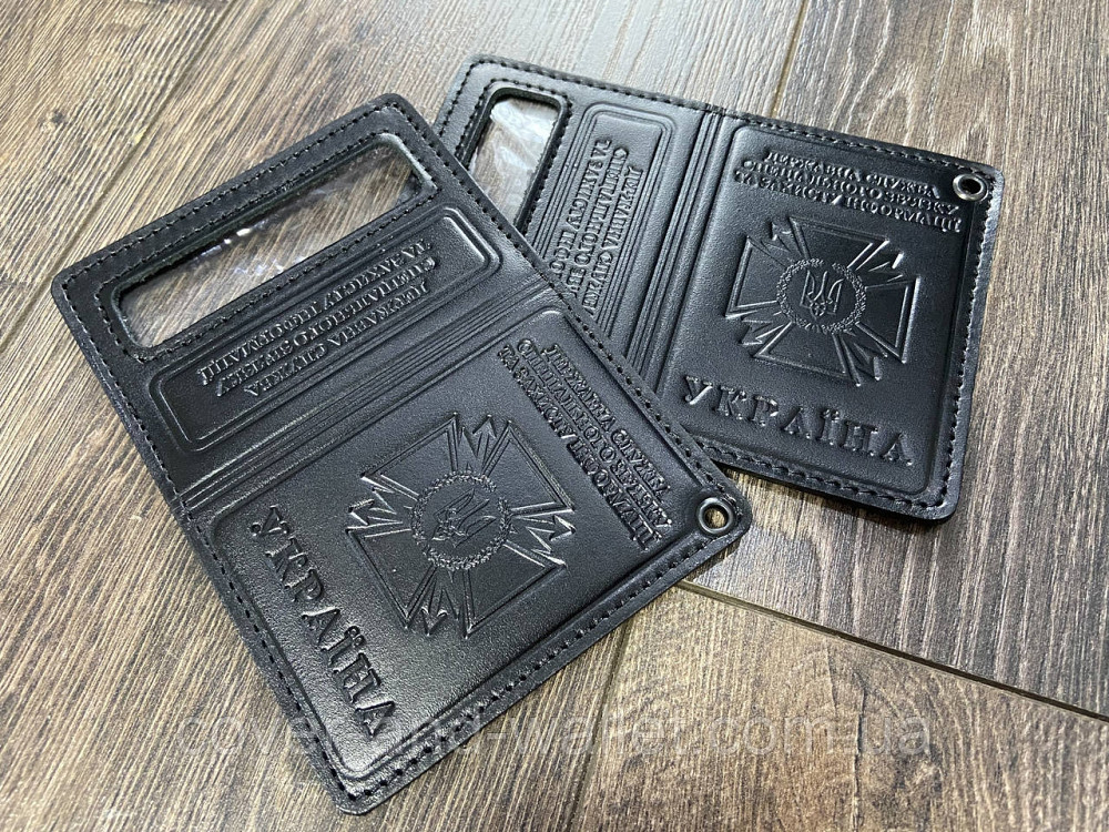 Шкіряна обкладинка ДССЗЗІ держспецзв'язок з пластиковим шевроном Київ - фото 2