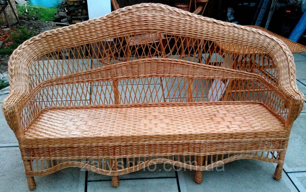 Диван плетений великий натурального кольору Київ - фото 3