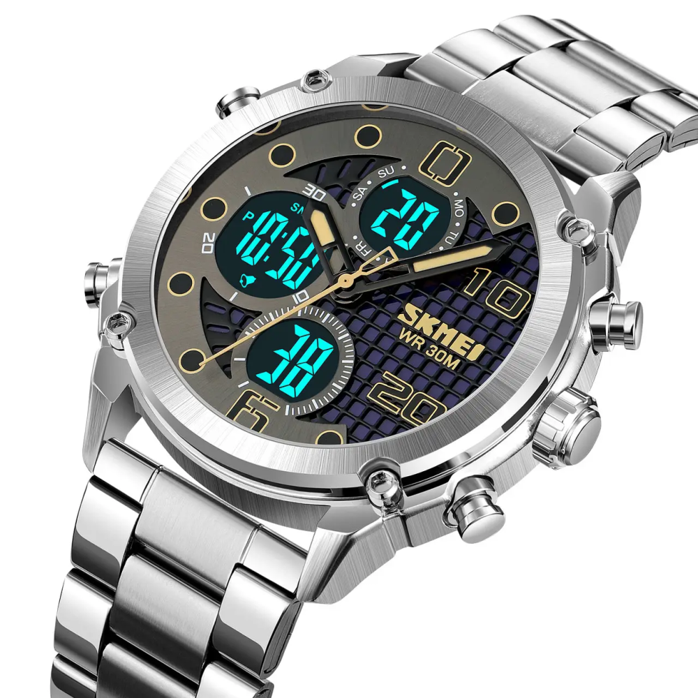 Чоловічий наручний годинник на сталевому браслеті Skmei 1975 (Сріблястий) Вінниця - фото 3