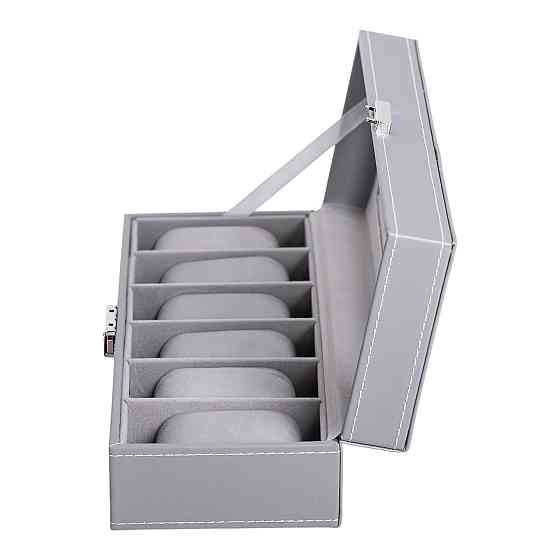 Шкатулка для наручных часов 30×11×8 см из эко кожи на 6 отсеков HP-5-3 Киев