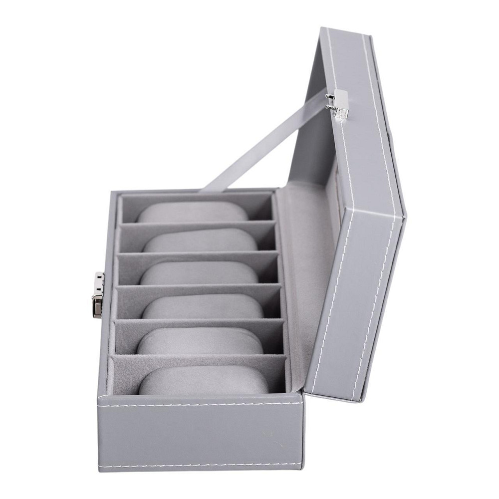 Шкатулка для наручных часов 30×11×8 см из эко кожи на 6 отсеков HP-5-3 Киев - изображение 5