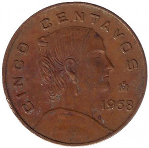 Жозефа Ортіс де Домінгес. Монета 5 сентаво. 1968 рік, Мексика.(БД) Полтава - фото 1