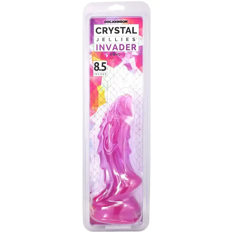 Фентезійний фалоімітатор Doc Johnson Crystal Jellies - Invader Dong 8.5 Inch - Purple Львів - фото 5