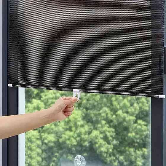 Рулонна сонцезахисна шторка на вікно 125х58см,Чорна SBR Київ