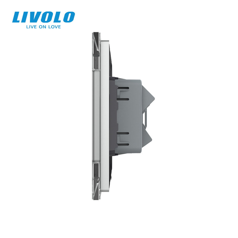 Розетка універсальна 12 стандартів в 1 Livolo сірий скло (VL-C7C1C-15) Коломия - фото 4