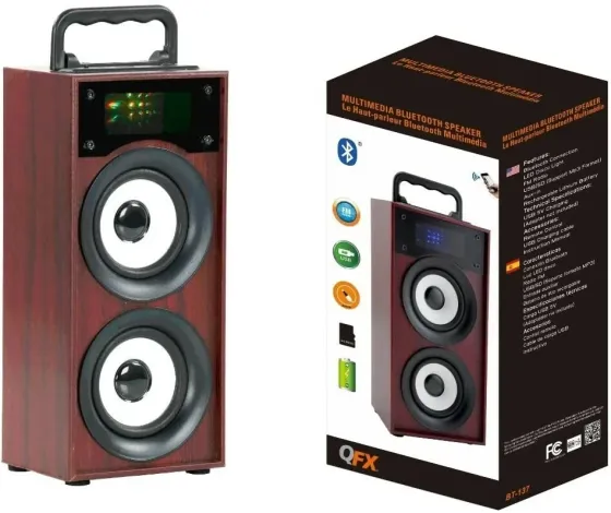 Уценка! Портативная мультимедийная Bluetooth-колонка Qfx BT-137 с FM-приемником, USB, TF Card, AUX Днепр