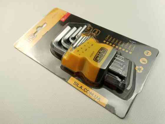 Набор ключей шестигранных коротких с шаровым наконечником CrV (9шт) СИЛА Харьков