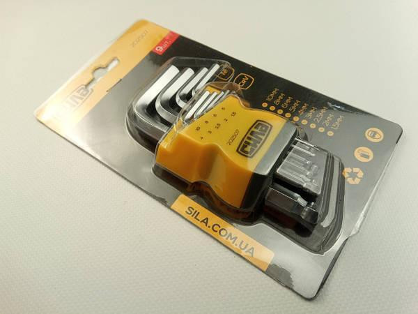 Набор ключей шестигранных коротких с шаровым наконечником CrV (9шт) СИЛА Харьков - изображение 1