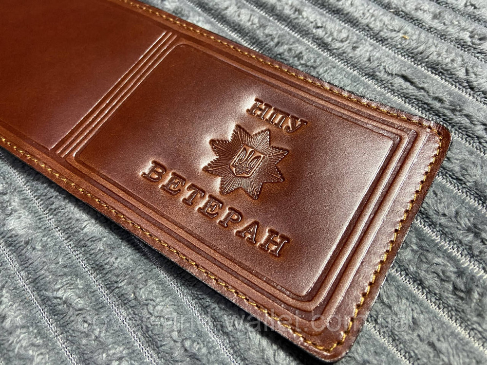 Шкіряна обкладинка ветеран НПУ (Національної поліції України) Київ - фото 3