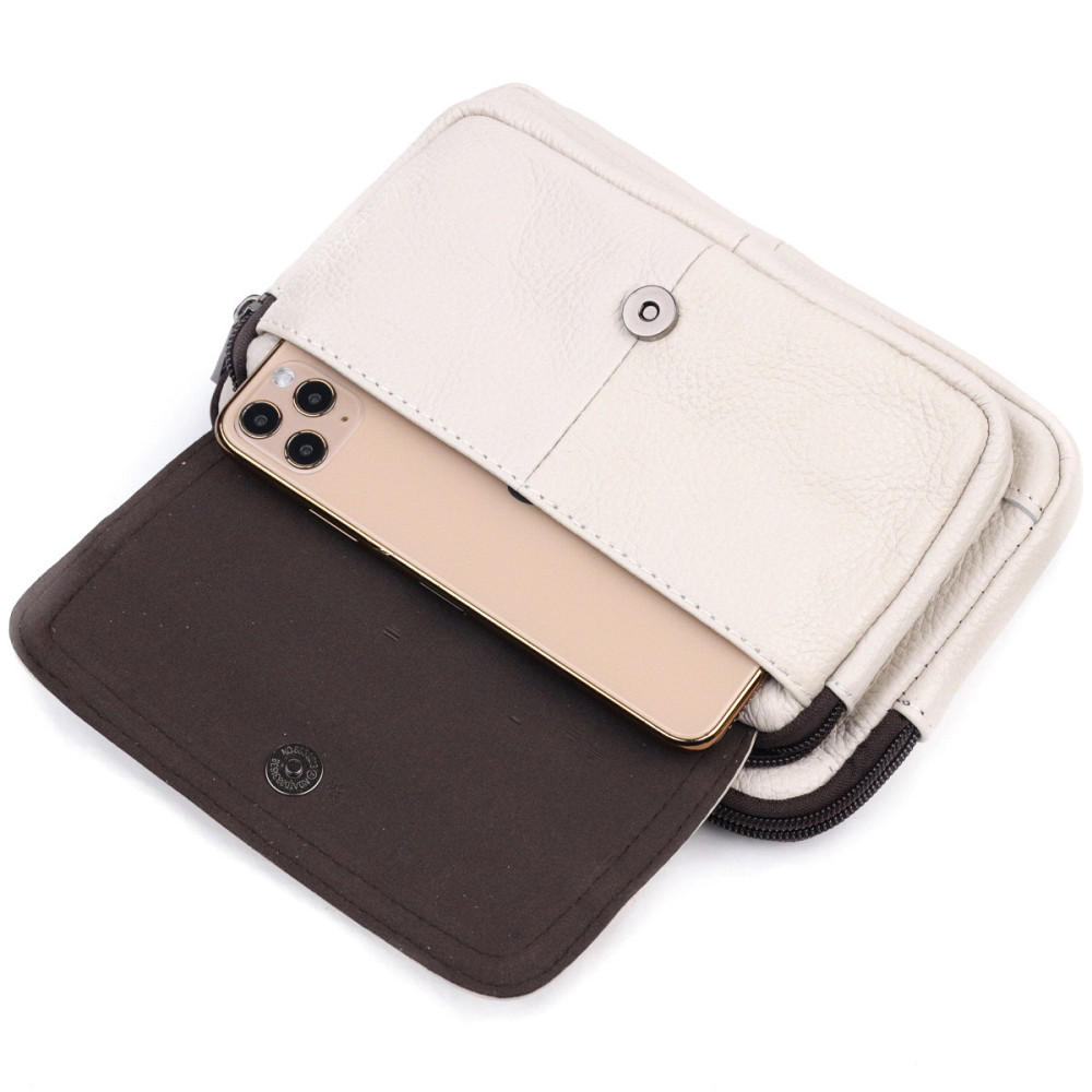 Сумка на пояс из натуральной кожи Vintage 21305 Белая Киев - изображение 8