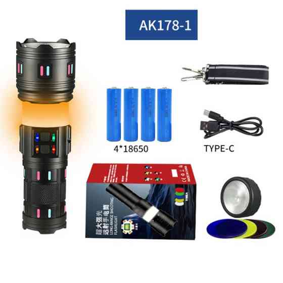 Очень яркий фонарь AK178-1 4x18650, Мощный универсальный фонарик, Портативный фонарь с функцией зарядки TQ-20 Ивано-Франковск
