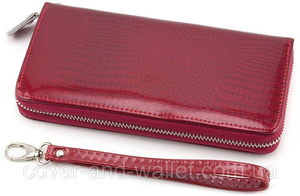 Оригінальний жіночий гаманець на блискавці червоного кольору Київ - фото 2