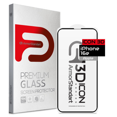 Скло захисне Armorstandart Icon 3D Apple iPhone 16e Black (ARM76270) Вінниця - фото 1