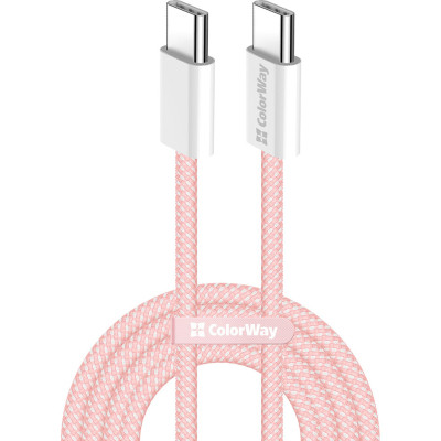 Дата кабель USB-C to USB-C 1.0m 60W 3.0А pink ColorWay (CW-CBPDCC061-P) Винница - изображение 1