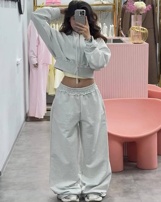 Женский стильный спортивный костюм oversize тринитка на флисе Одесса - изображение 2