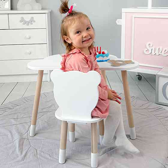 Комплект столик і стілець "Хмаринка" для дітей, білий Київ