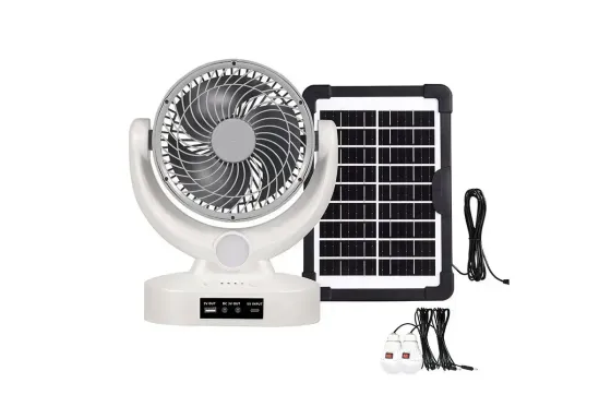 Вентилятор портативный Megatop (MT-801LS) (8", солнечная панель, 1 LED лампа, 3 скорости, 8Вт, USB, 3.7V/2400 мАч) Коломия