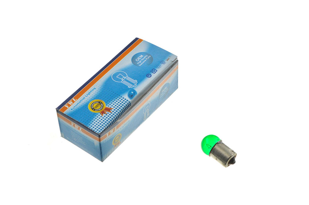 Лампа G18 (поворот, габарит) 12V 10W (зелена) YWL Київ - фото 1