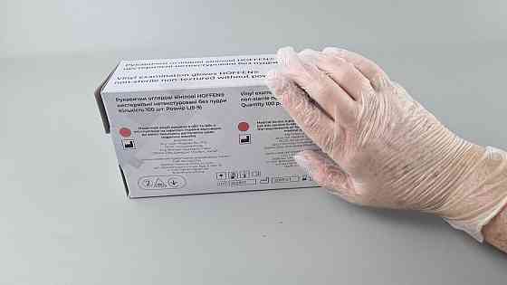 Перчатки Винил прозрачные (100шт) размер L 