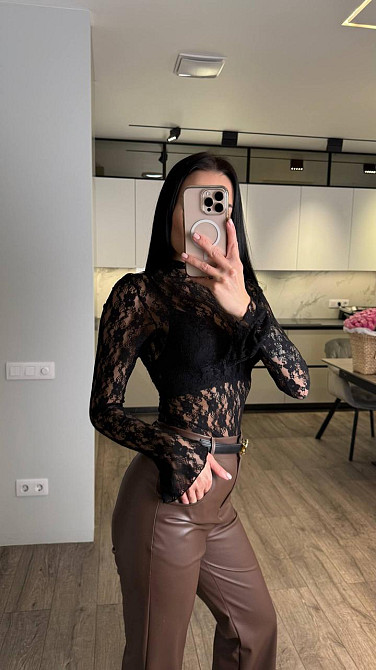 Жіночий стильний привабливий мереживний лонгслів стрейч гіпюр Одеса - фото 8