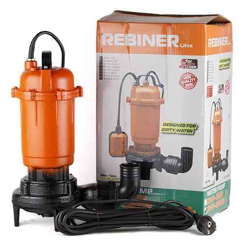 Фекальний насос Rebiner RWP-2850 з подрібнювачем (750Вт, 10 куб.м/год) – для брудної води, Гарантія 36 міс Івано-Франківськ