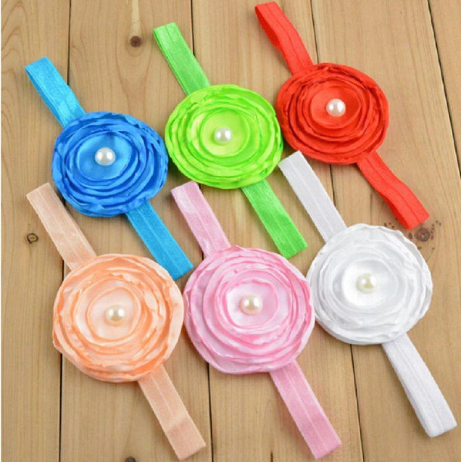 Детская красная повязка - окружность 36-50см, размер цветка 8см Киев - изображение 3