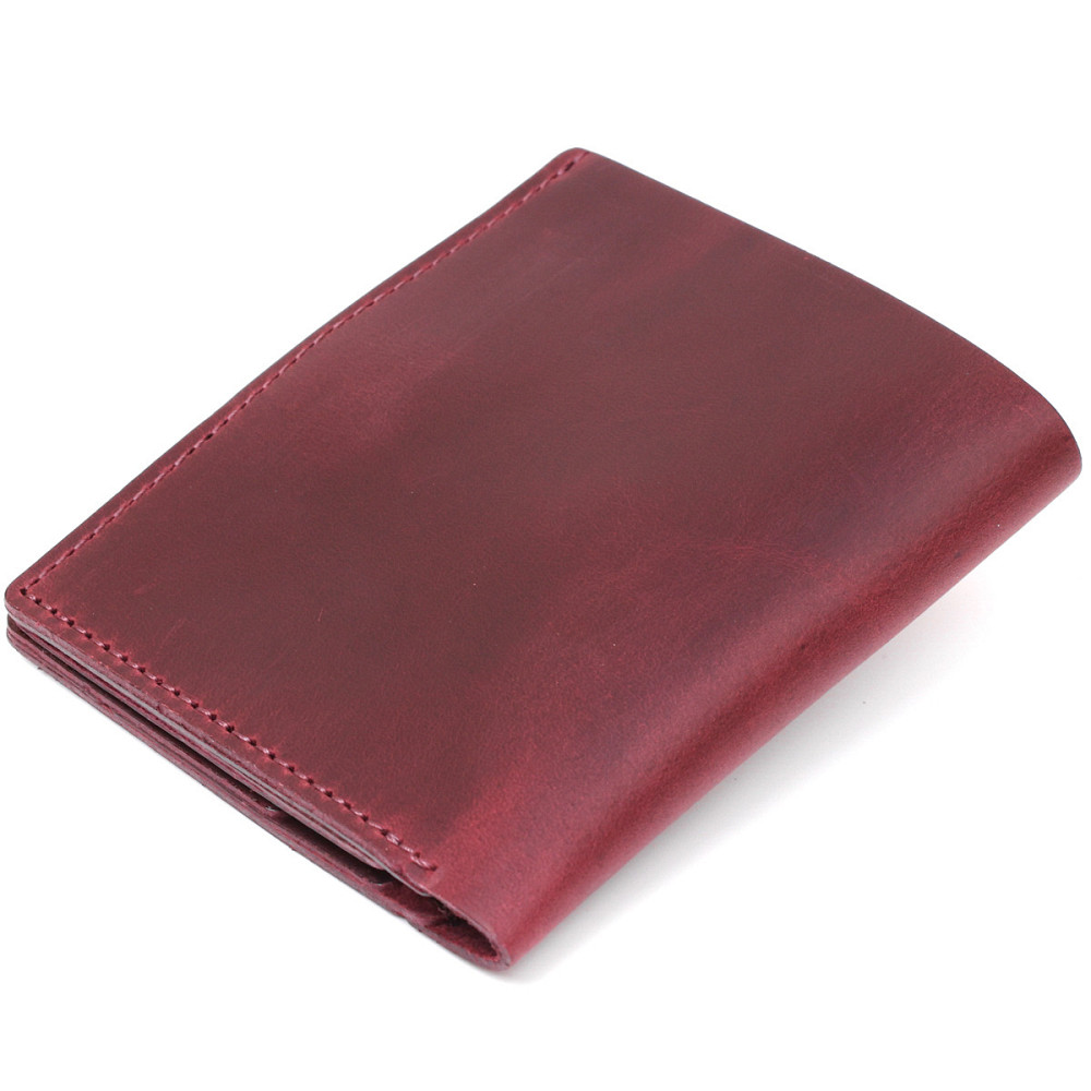 Женское матовое кожаное портмоне Вишневый (SHVIGEL) Киев - изображение 6