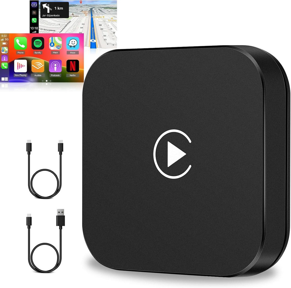 Бездротовий адаптер Carplay NHOPEEW для iPhone, карплей перетворює дротове з'єднання на бездротове в авто, з Wi-Fi Bluetooth Київ - фото 1