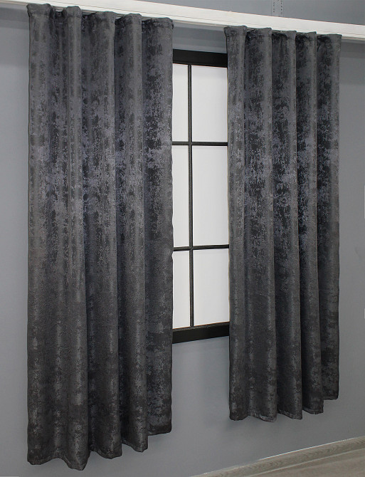 Комплект коротких штор VR-Textil Жакард Sultan YL № 1211ш Графітовий 130х170 см 2 шт (35-0004) Київ - фото 4