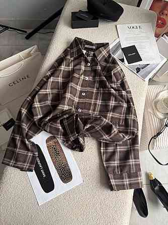 Жіноча трендова сорочка в карту батал турецька фланель Шоколадний 2 Одеса