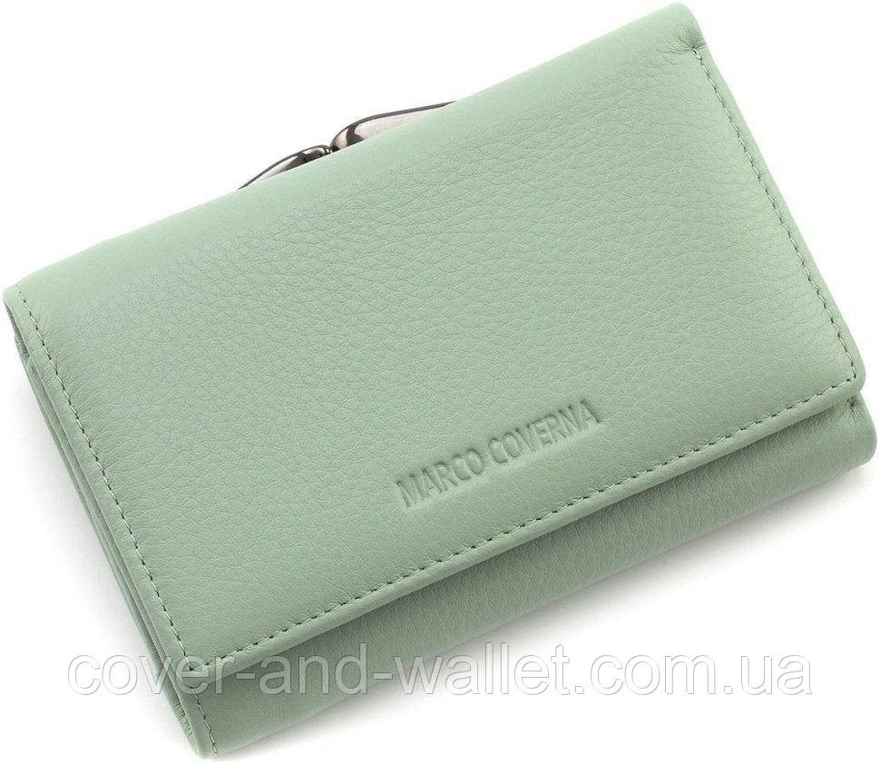 Маленький женский кошелек из натуральной кожи бирюзового цвета на магнитах Marco Coverna W003 Киев - изображение 2
