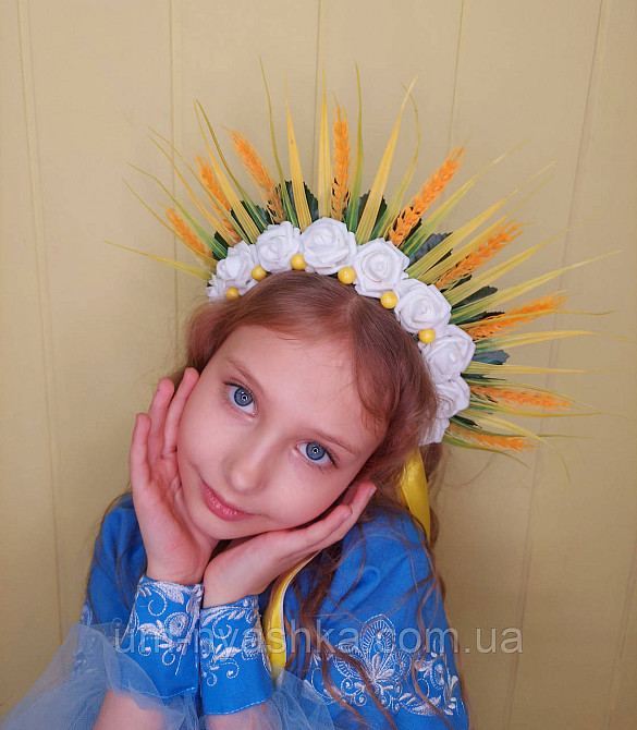 Віночок з колосками та стрічками Обідок обруч з квітами "Колоски" Кривий Ріг - фото 5
